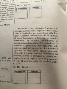 Il testo dell'emendamento della Nesci